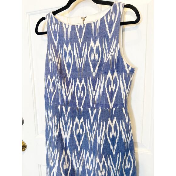 Alice & Olivia Dress Womens Small Epstein Blue White Ikat Print Fit & Flare Mini - Picture 5 of 9